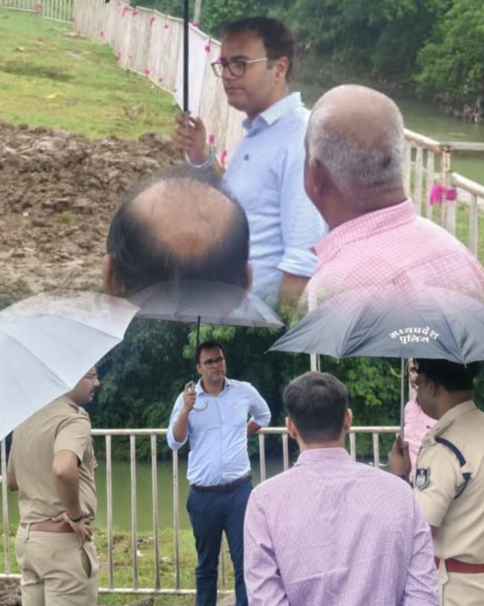रिमझिम बारिश के बीच कलेक्टर-एसपी ने गणेश विसर्जन स्थलों का किया निरीक्षण