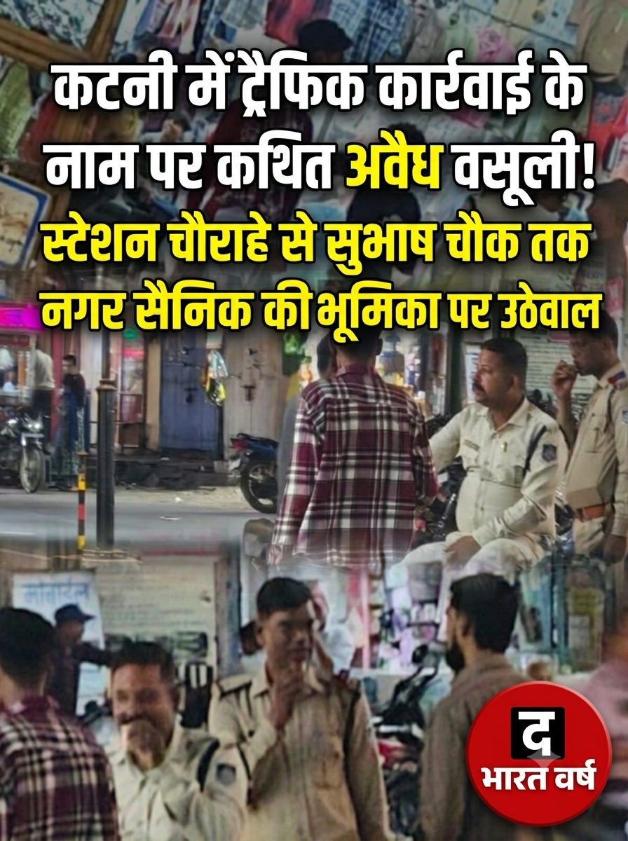 कटनी में ट्रैफिक कार्रवाई के नाम पर कथित अवैध वसूली! स्टेशन चौराहे से सुभाष चौक तक नगर सैनिक की भूमिका पर उठे सवाल