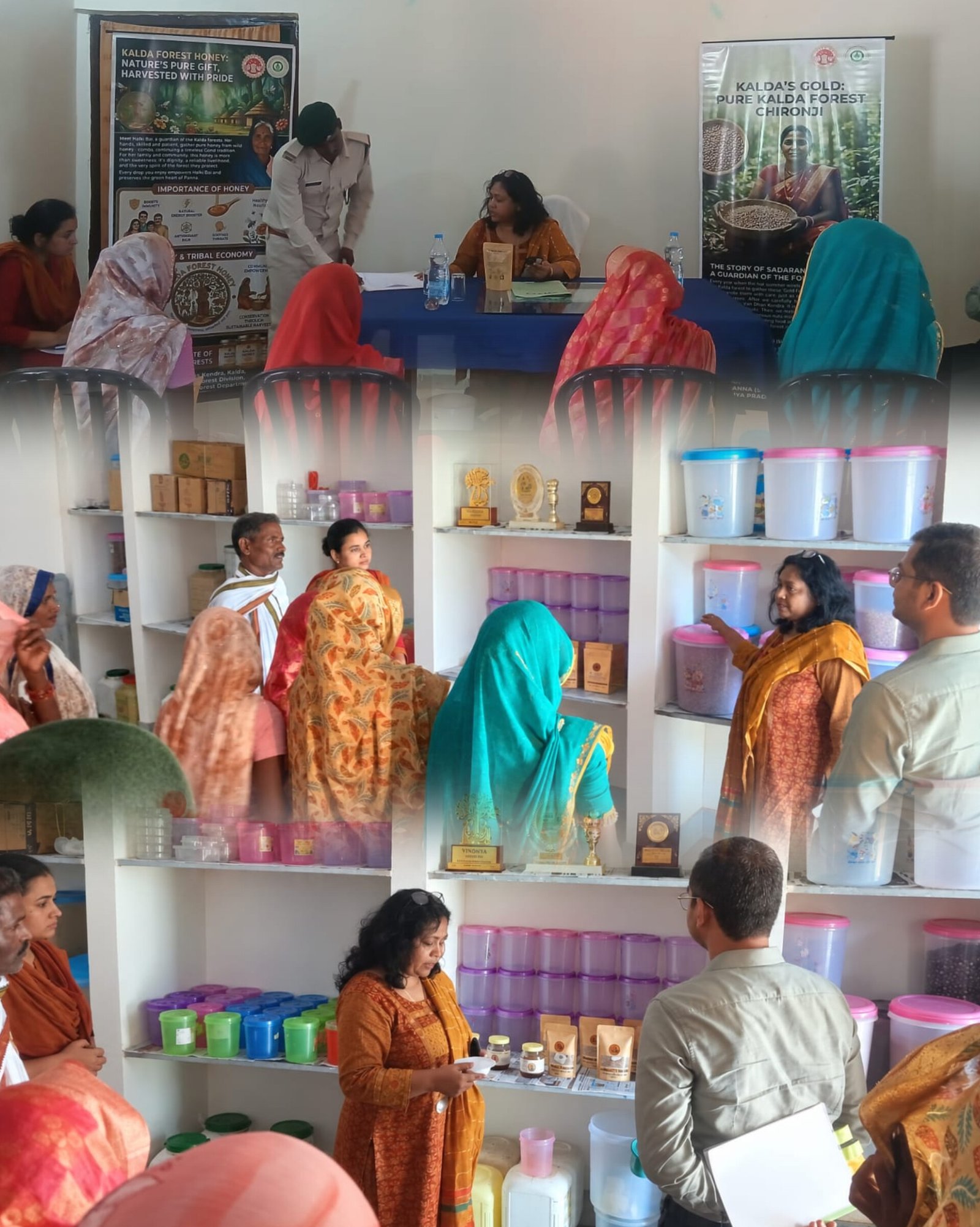 कल्दा वन धन विकास केंद्र पहुंचीं लघु वनोपज संघ की प्रबंध संचालक कमलिका मोहंता